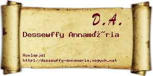 Dessewffy Annamária névjegykártya